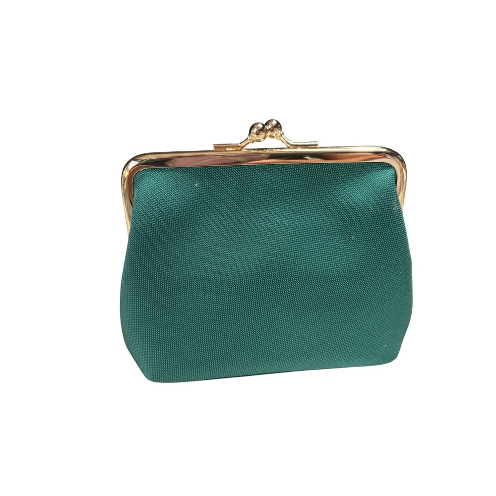Dooney & Bourke Coin Purse Women Small Green Canvas Kiss Lock Logo - Picture 3 of 8